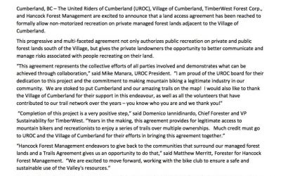 Cumberland Trails Land Access Agreement